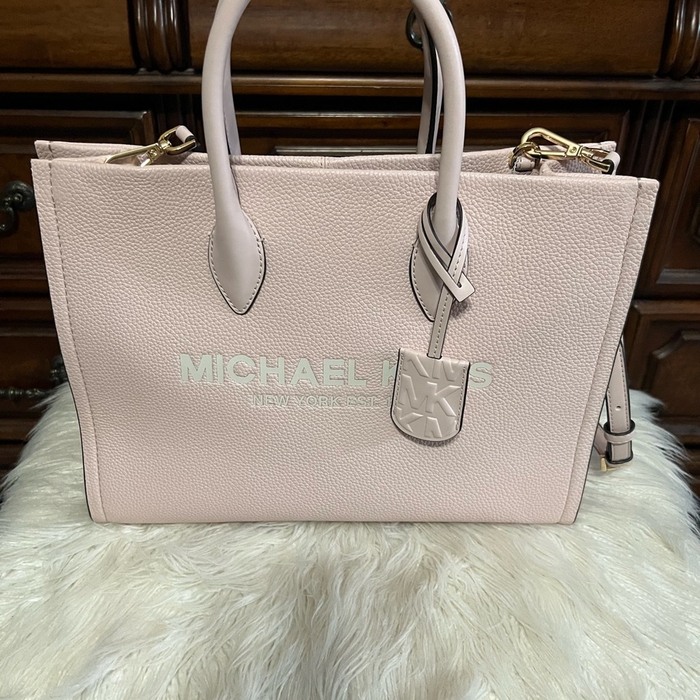 Michael Kors Pink Satchel Structured Saffiano